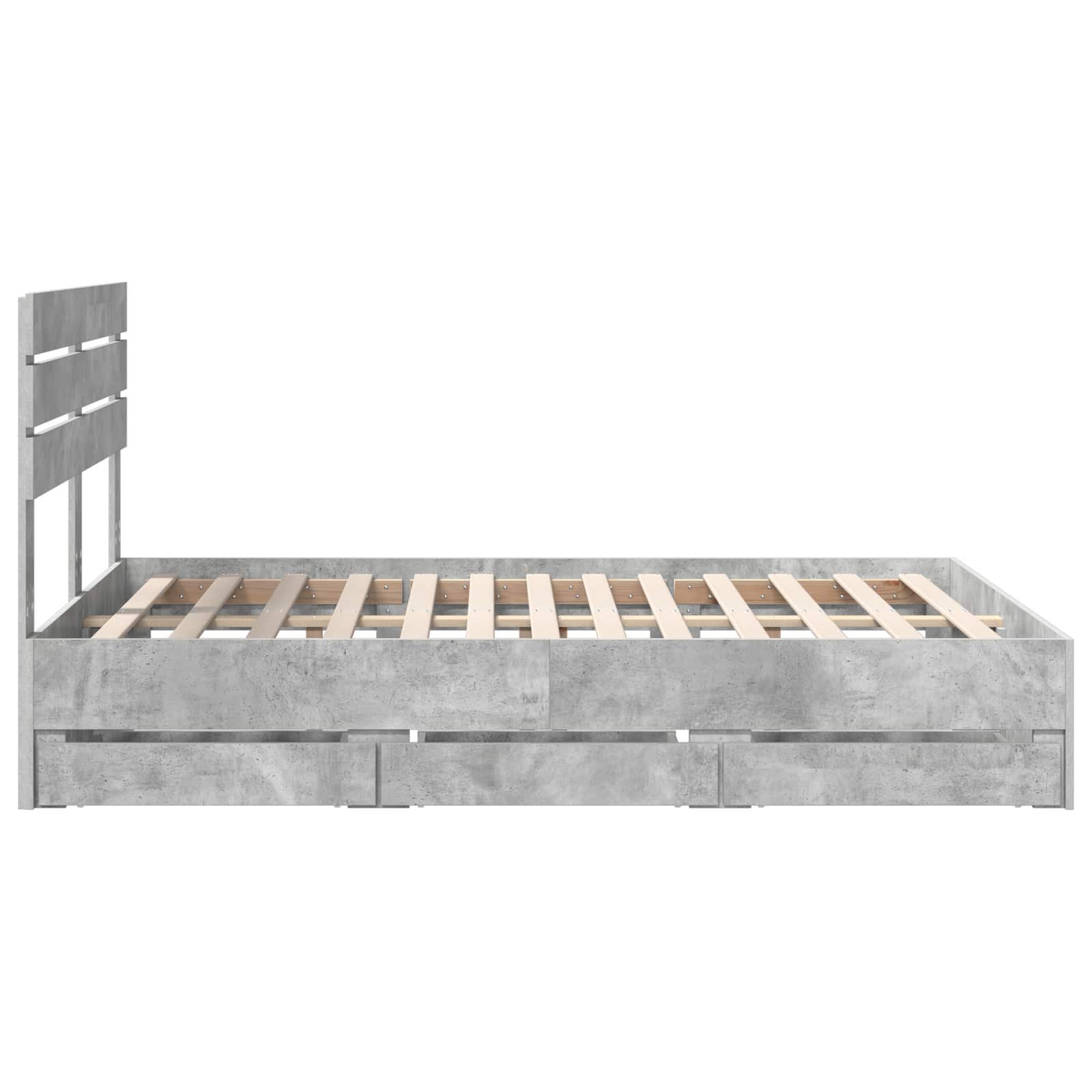 vidaXL Ramka łóżka Betonowy szary 150 x 200 cm Drewno inżynieryjne