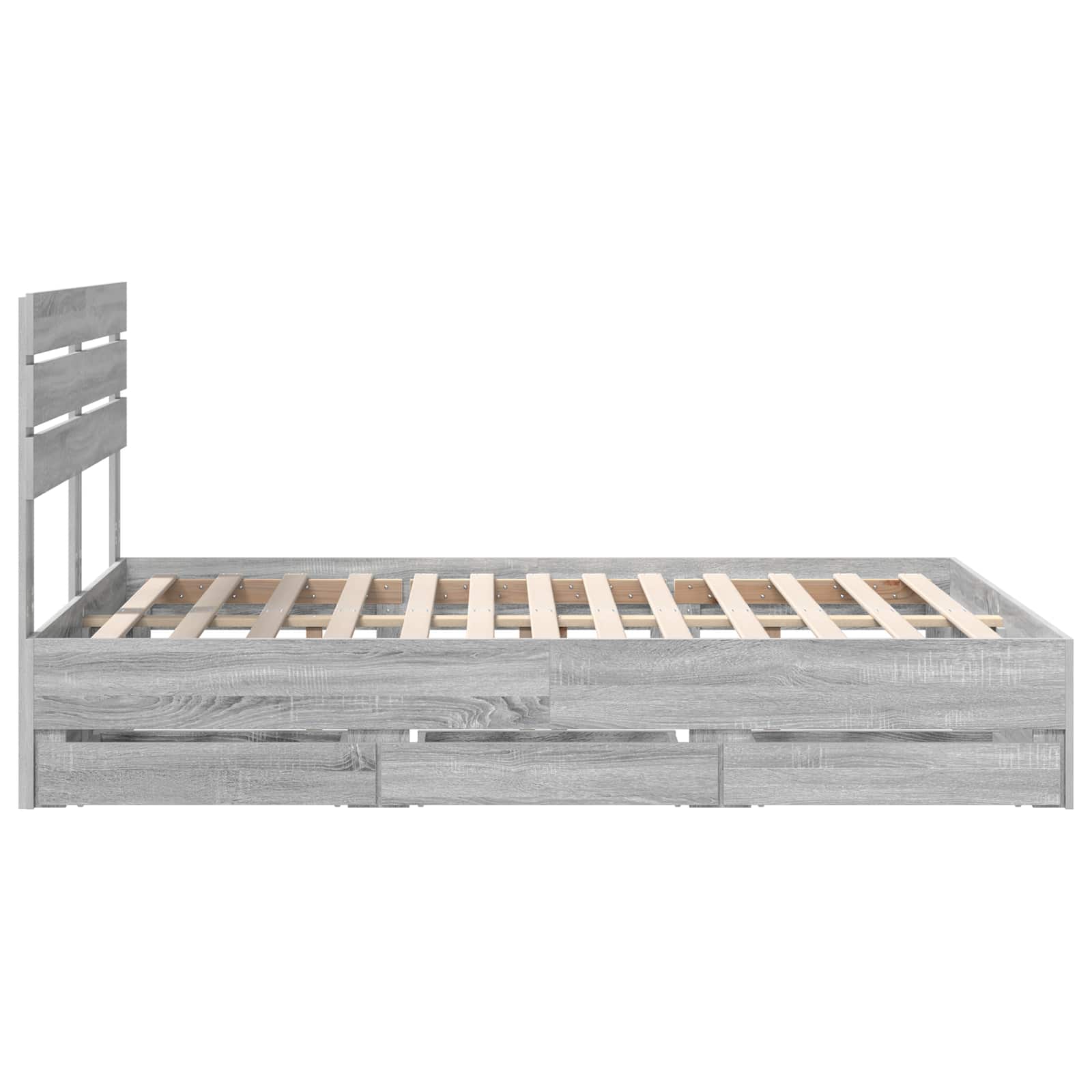 vidaXL Ramka łóżka Szary Sonoma 150 x 200 cm Drewno inżynieryjne