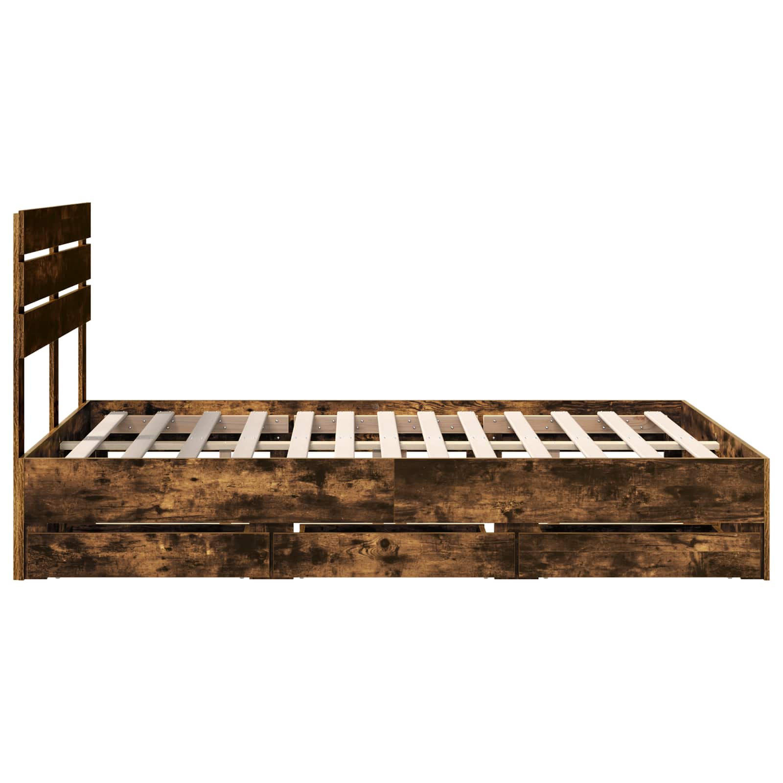 vidaXL Ramka łóżka Dąb wędzony 140 x 190 cm Drewno inżynieryjne