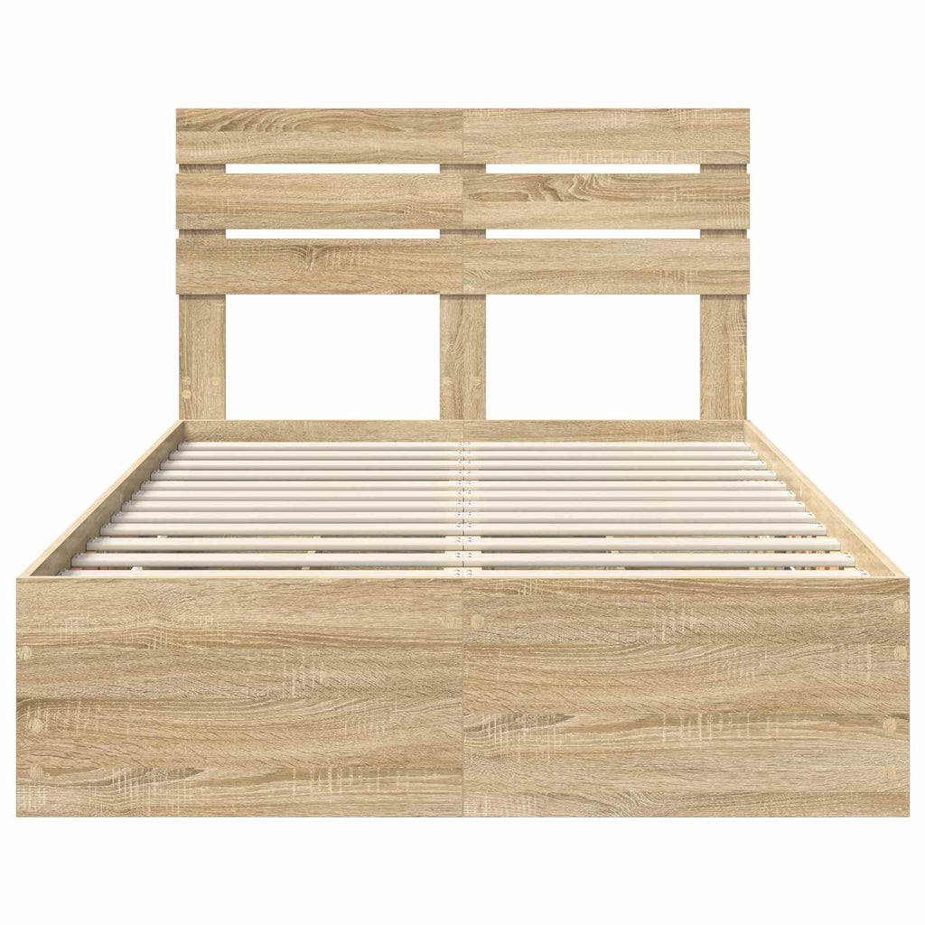 vidaXL Ramka łóżka Dąb Sonoma 120 x 200 cm Drewno inżynieryjne