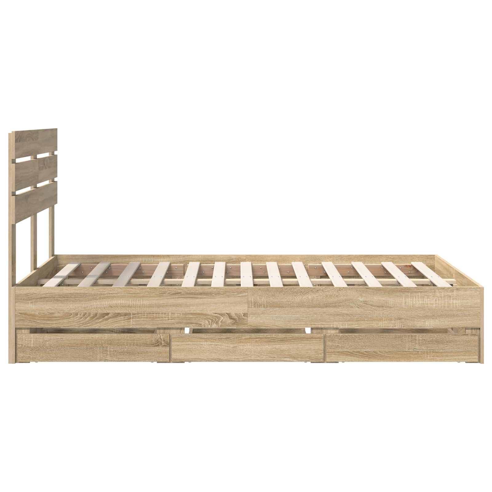 vidaXL Ramka łóżka Dąb Sonoma 120 x 190 cm Drewno inżynieryjne