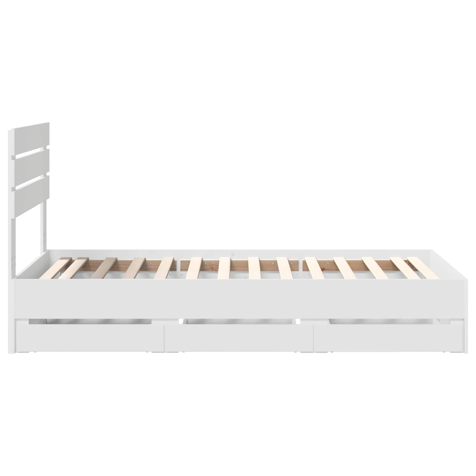 vidaXL Ramka łóżka z szufladą Biały 90 x 190 cm Drewno inżynieryjne
