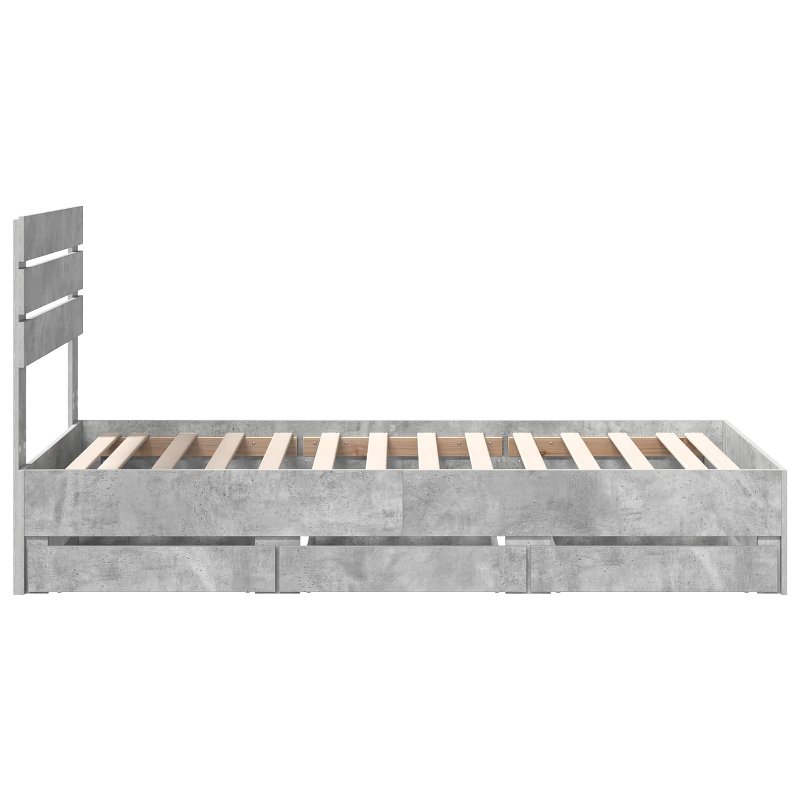 vidaXL Ramka łóżka Betonowy szary 90 x 190 cm Drewno inżynieryjne