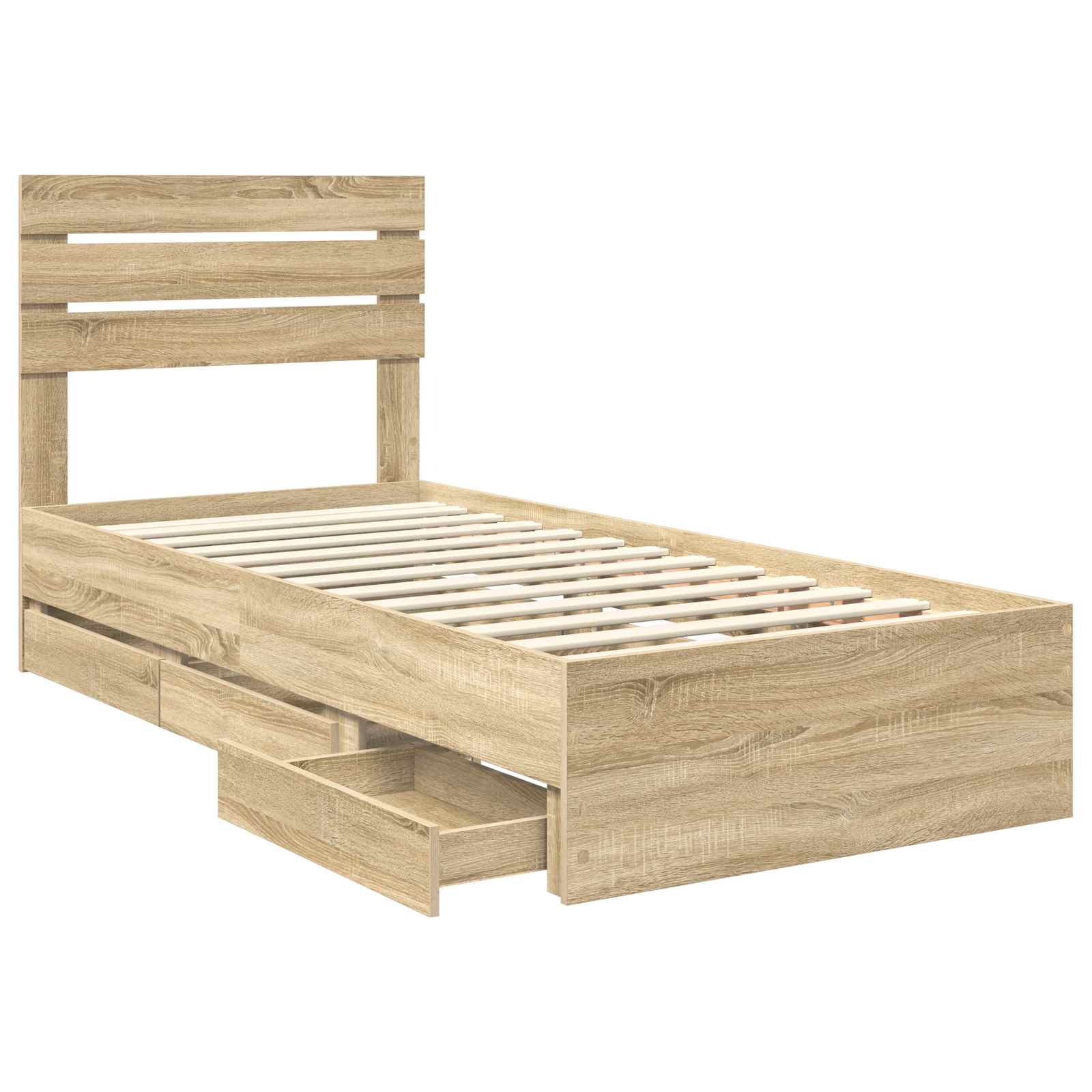 vidaXL Ramka łóżka Dąb Sonoma 75 x 190 cm Drewno inżynieryjne
