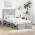 vidaXL Ramka łóżka Betonowy szary 75 x 190 cm Drewno inżynieryjne