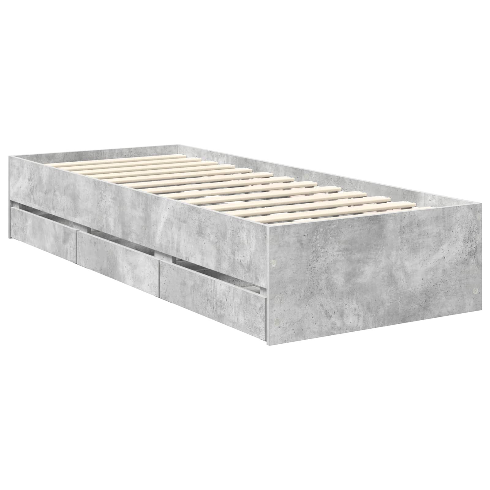 vidaXL Ramka łóżka Betonowy szary 75 x 190 cm Drewno inżynieryjne