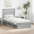 vidaXL Ramka łóżka Szary Sonoma 75 x 190 cm Drewno inżynieryjne