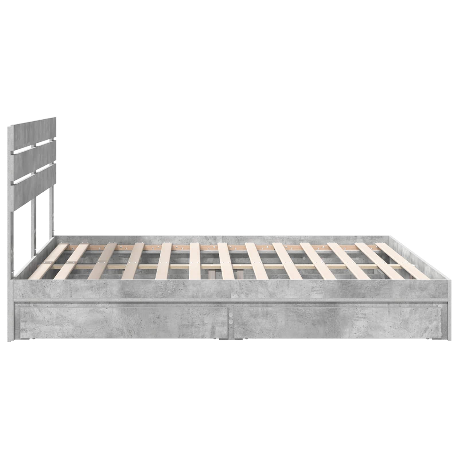 vidaXL Łóżko z miejscem do przechowywania Betonowy szary 200 x 200 cm