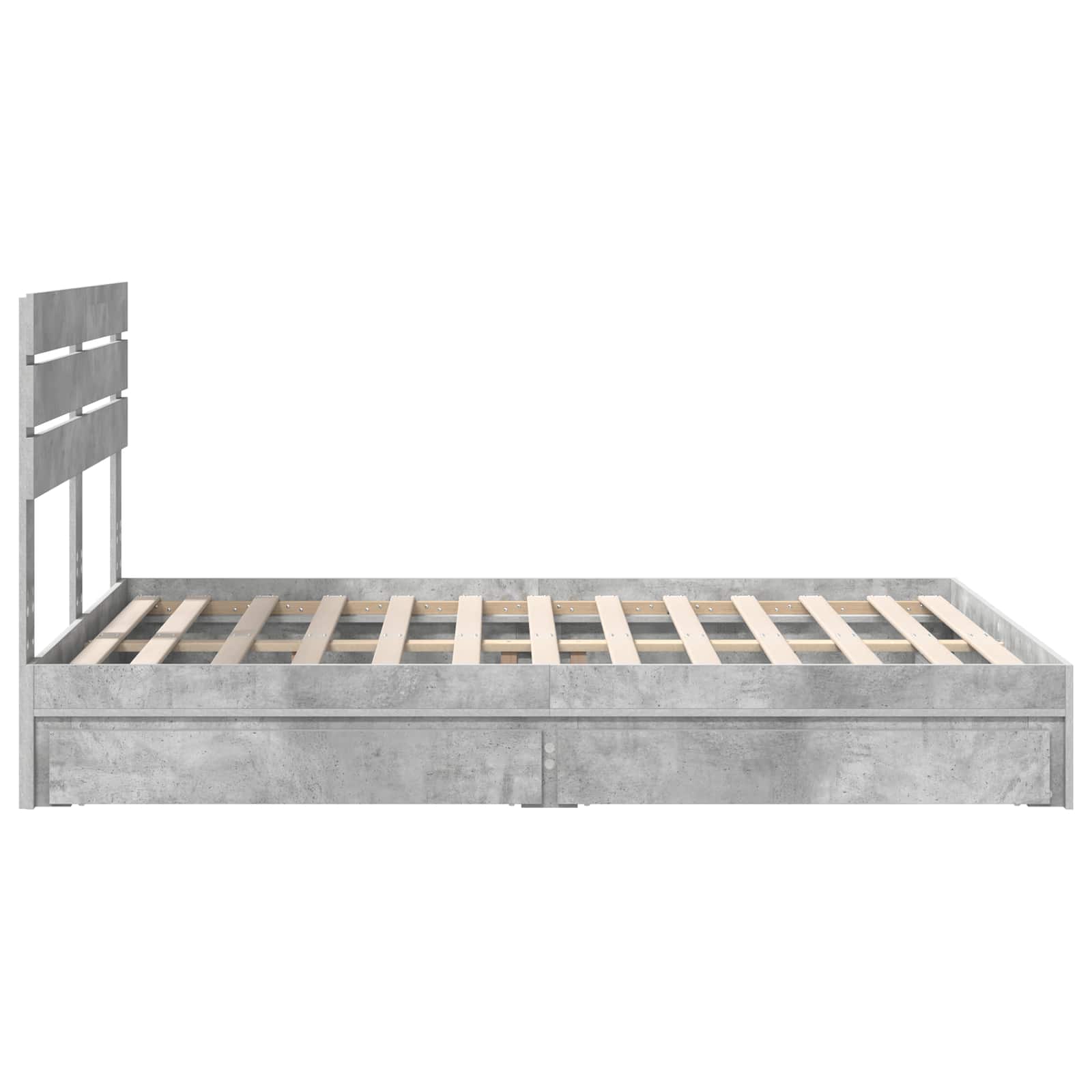 vidaXL Łóżko z miejscem do przechowywania Betonowy szary 150 x 200 cm