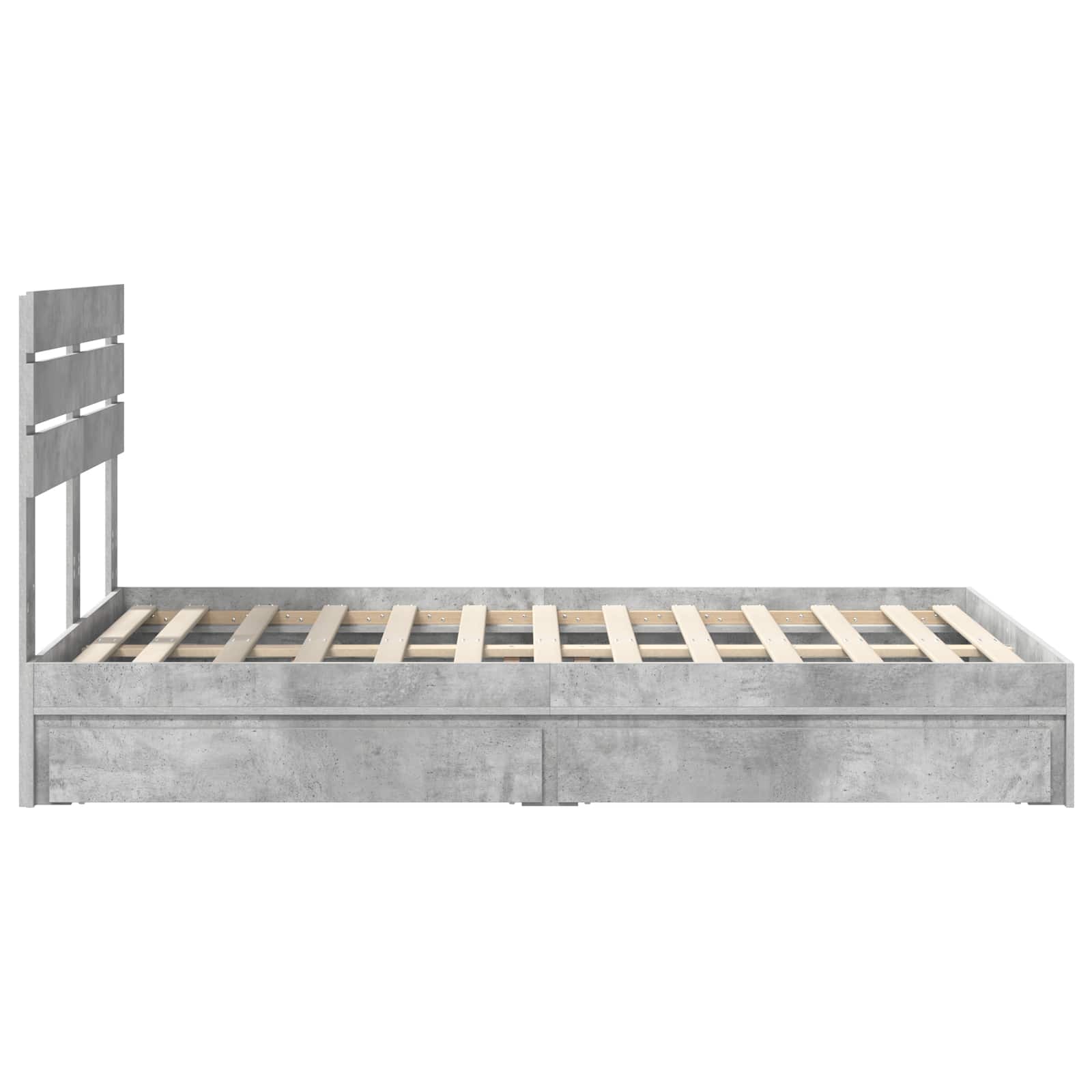 vidaXL Łóżko z miejscem do przechowywania Betonowy szary 135 x 190 cm
