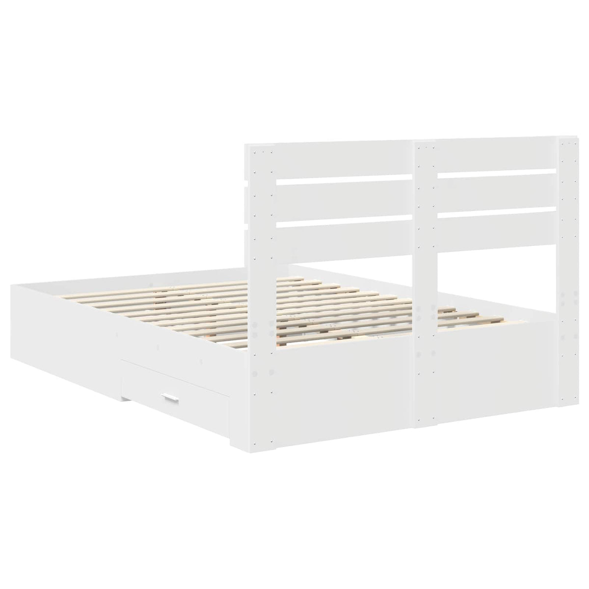 vidaXL Ramka łóżka z szufladą Biały 140 x 190 cm Drewno inżynieryjne