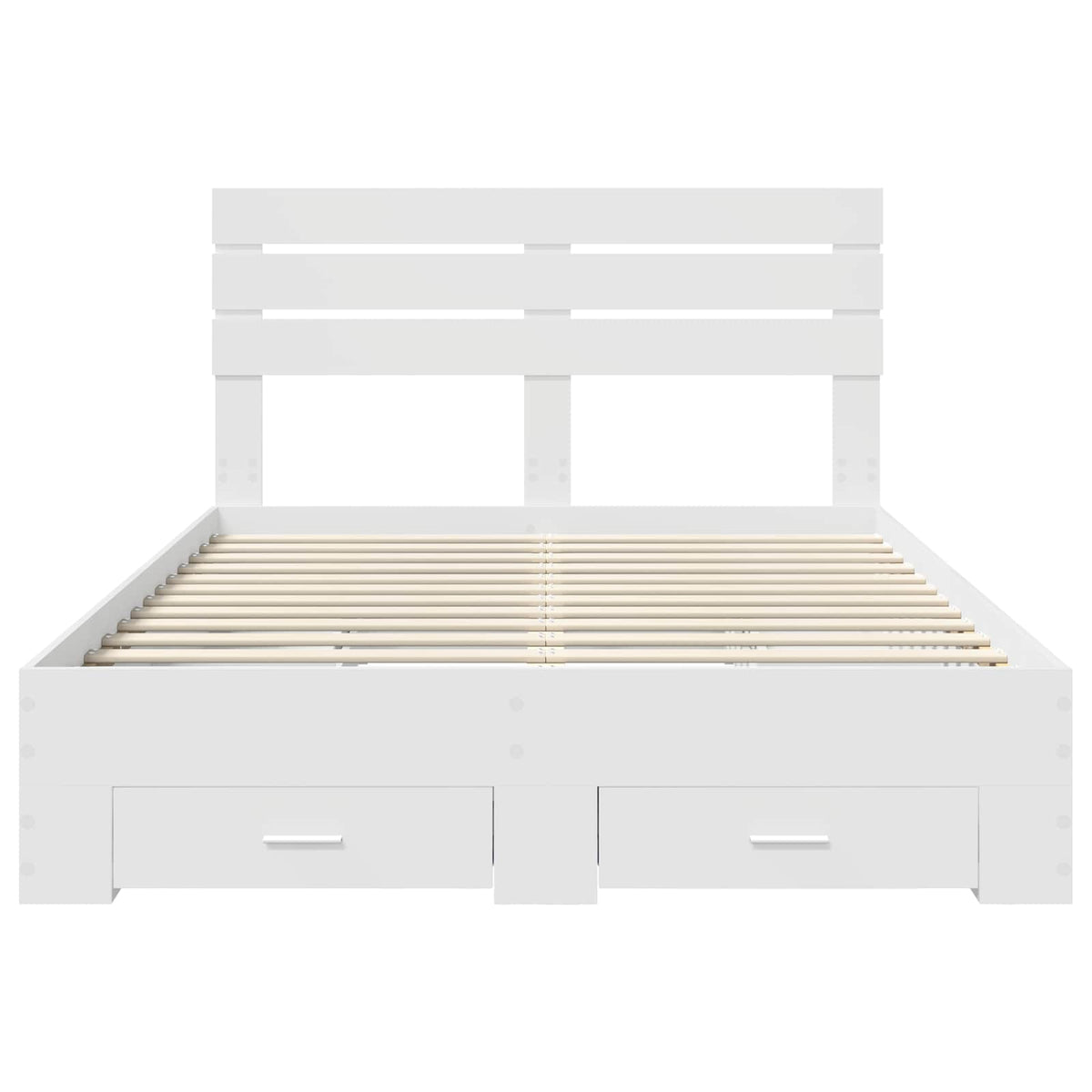 vidaXL Ramka łóżka z szufladą Biały 140 x 190 cm Drewno inżynieryjne