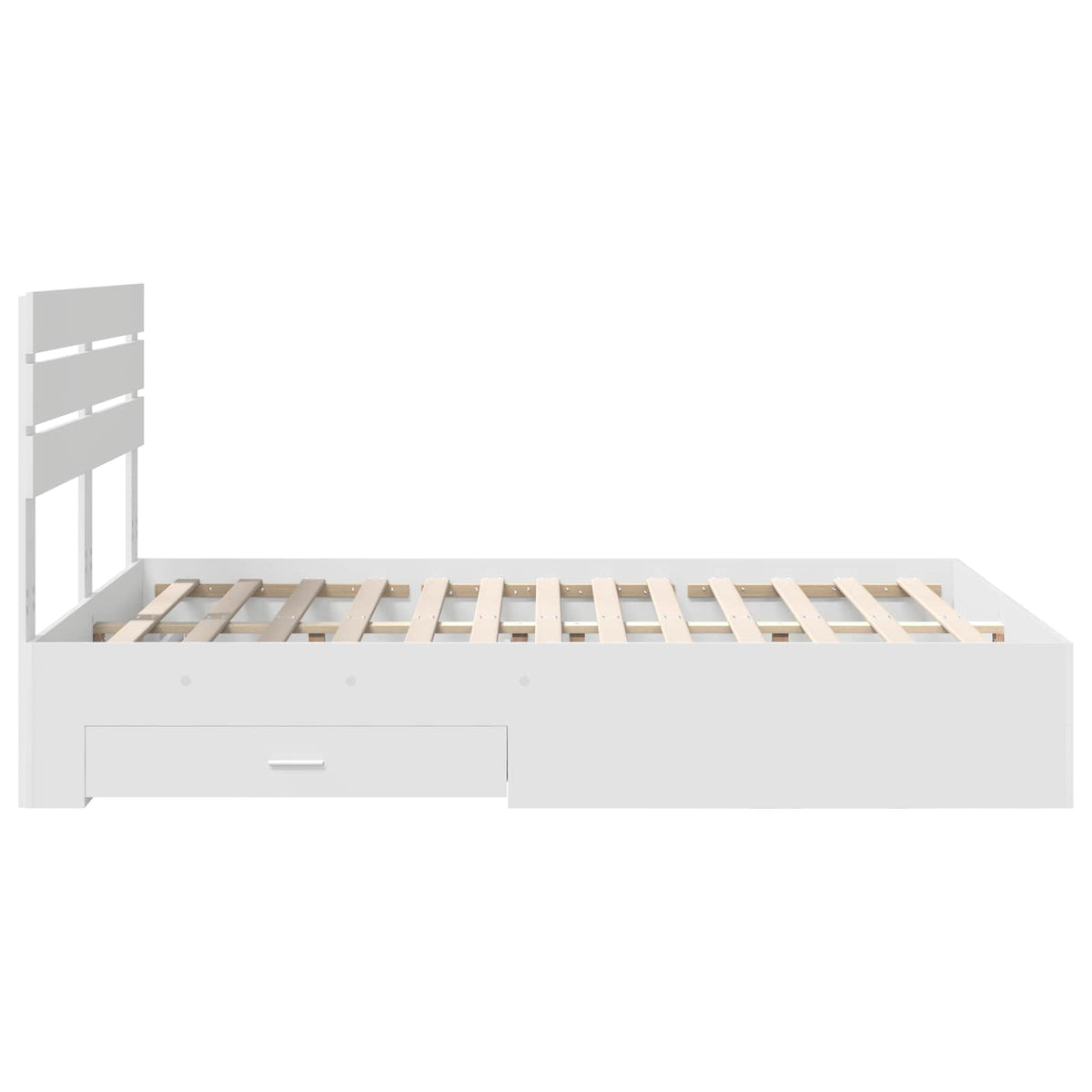 vidaXL Ramka łóżka z szufladą Biały 140 x 190 cm Drewno inżynieryjne