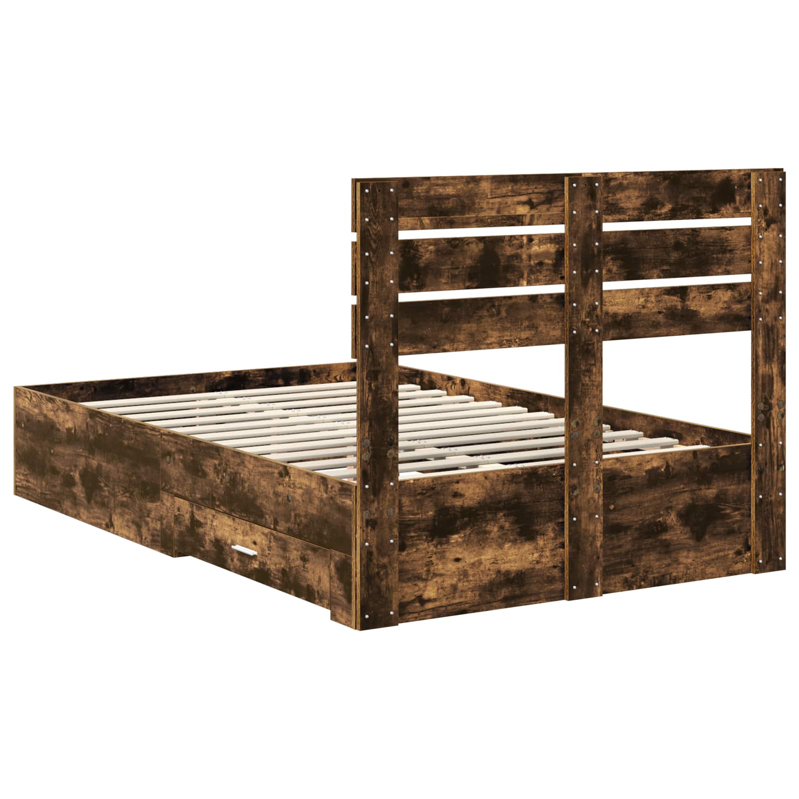 vidaXL Ramka łóżka Dąb wędzony 135 x 190 cm Materiał drewnopochodny