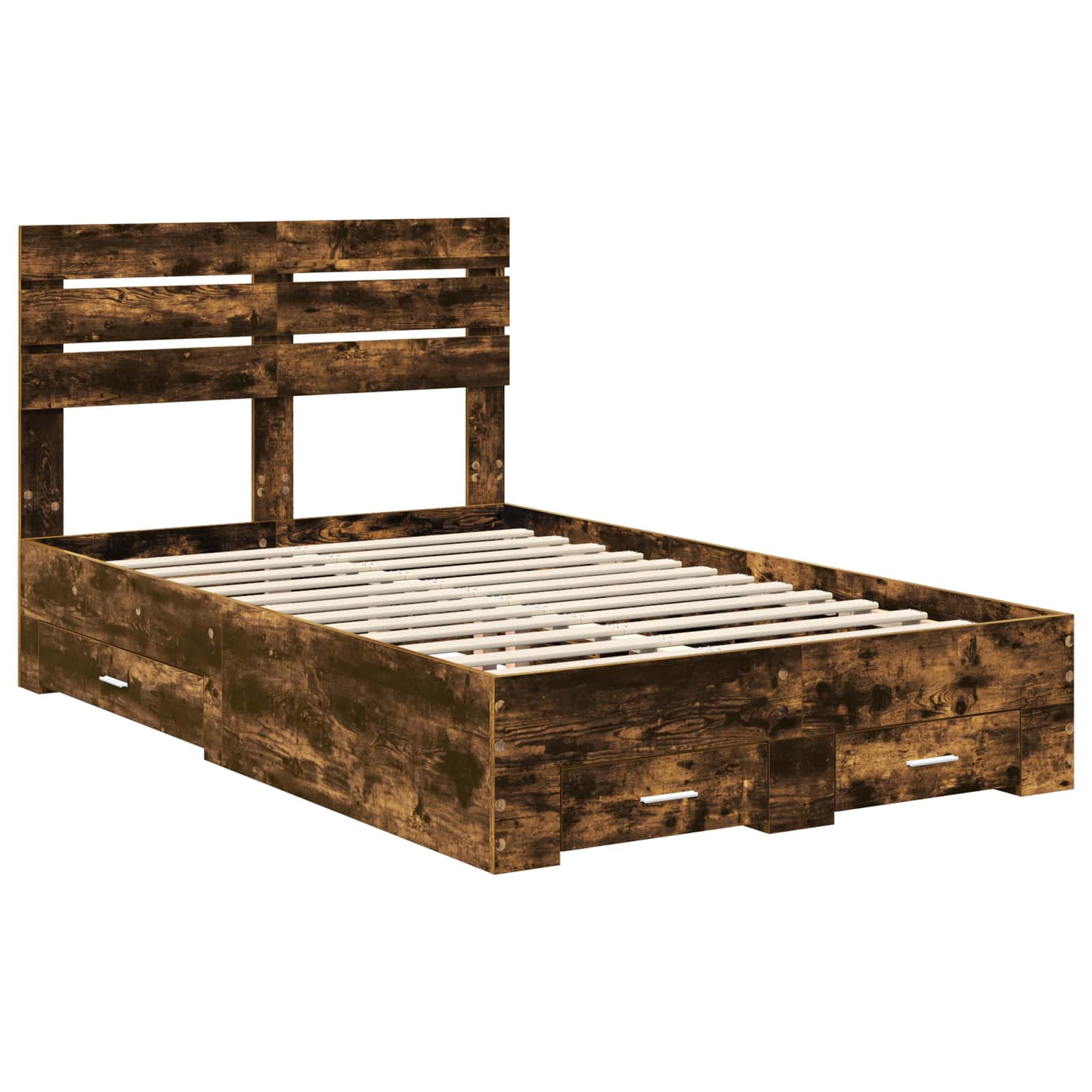 vidaXL Ramka łóżka Dąb wędzony 120 x 190 cm Materiał drewnopochodny