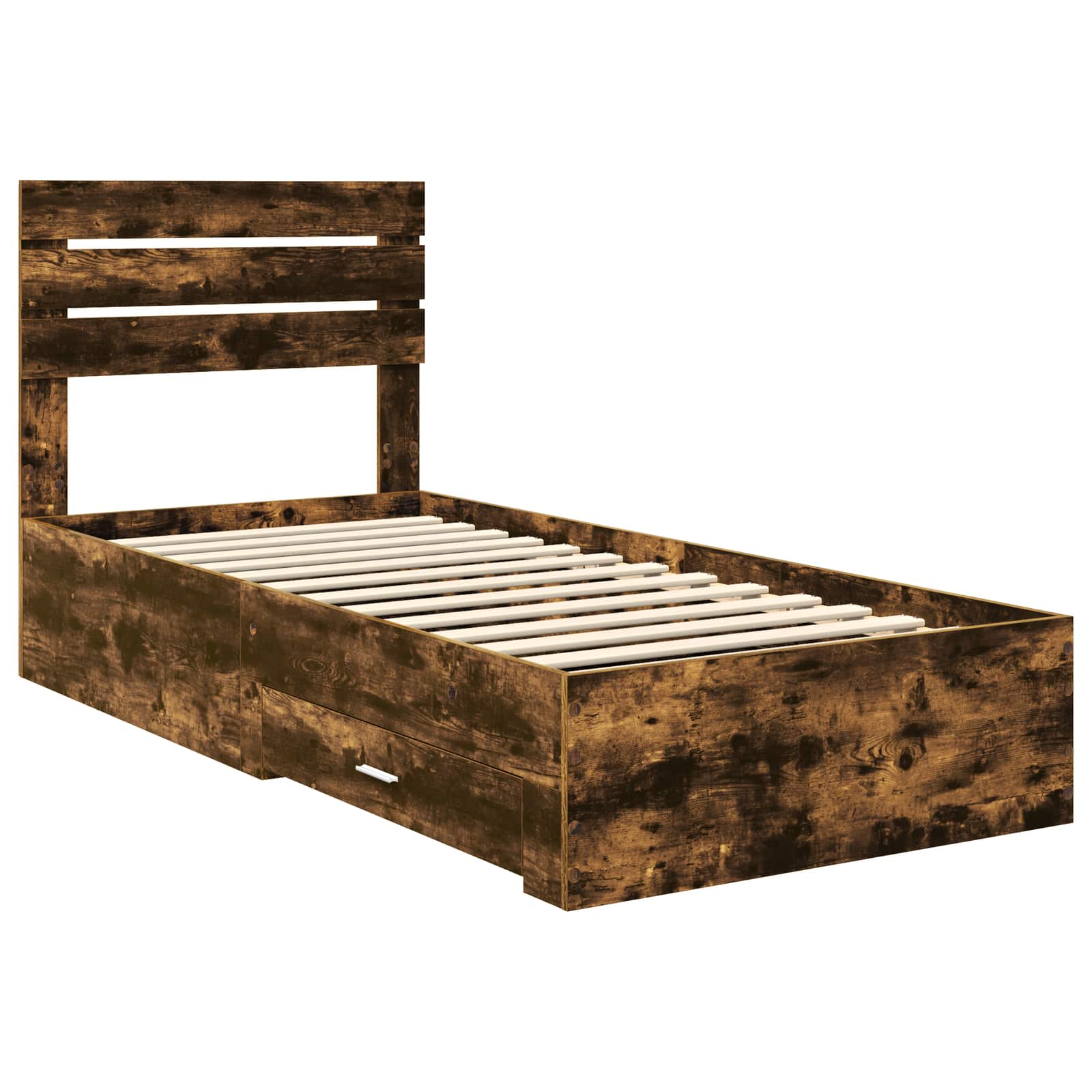 vidaXL Ramka łóżka Dąb wędzony 100 x 200 cm Materiał drewnopochodny