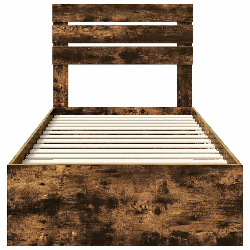vidaXL Ramka łóżka Dąb wędzony 100 x 200 cm Materiał drewnopochodny