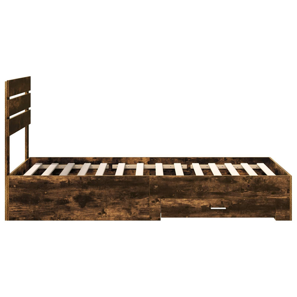 vidaXL Ramka łóżka Dąb wędzony 100 x 200 cm Materiał drewnopochodny