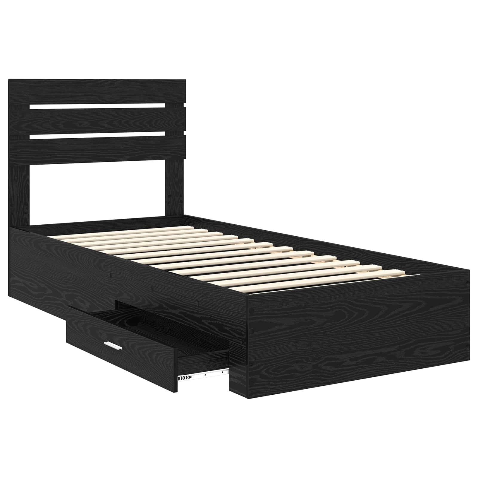 vidaXL Ramka łóżka Czarny Dąb 90 x 200 cm Materiał drewnopochodny