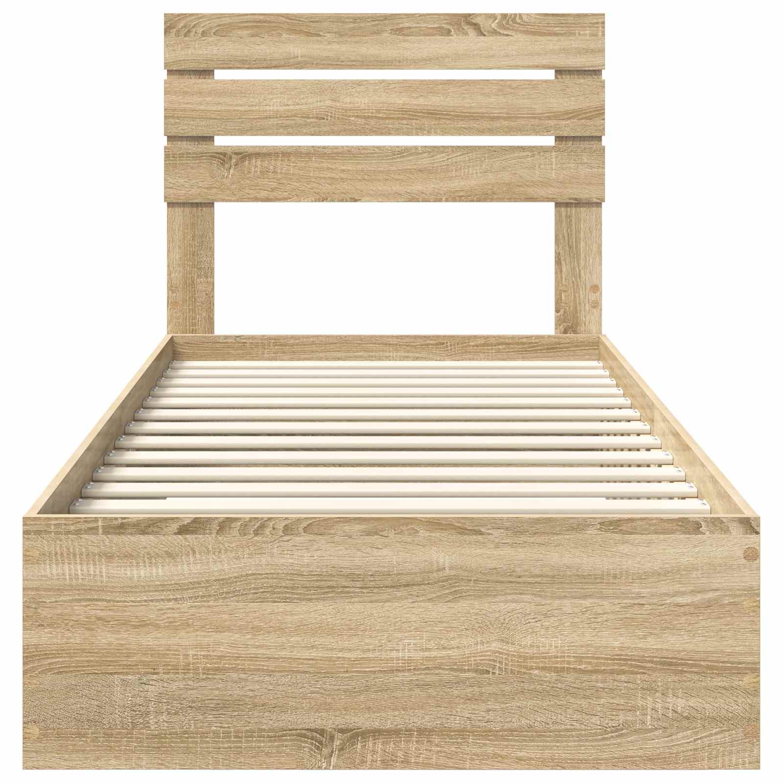 vidaXL Ramka łóżka Dąb Sonoma 90 x 190 cm Materiał drewnopochodny