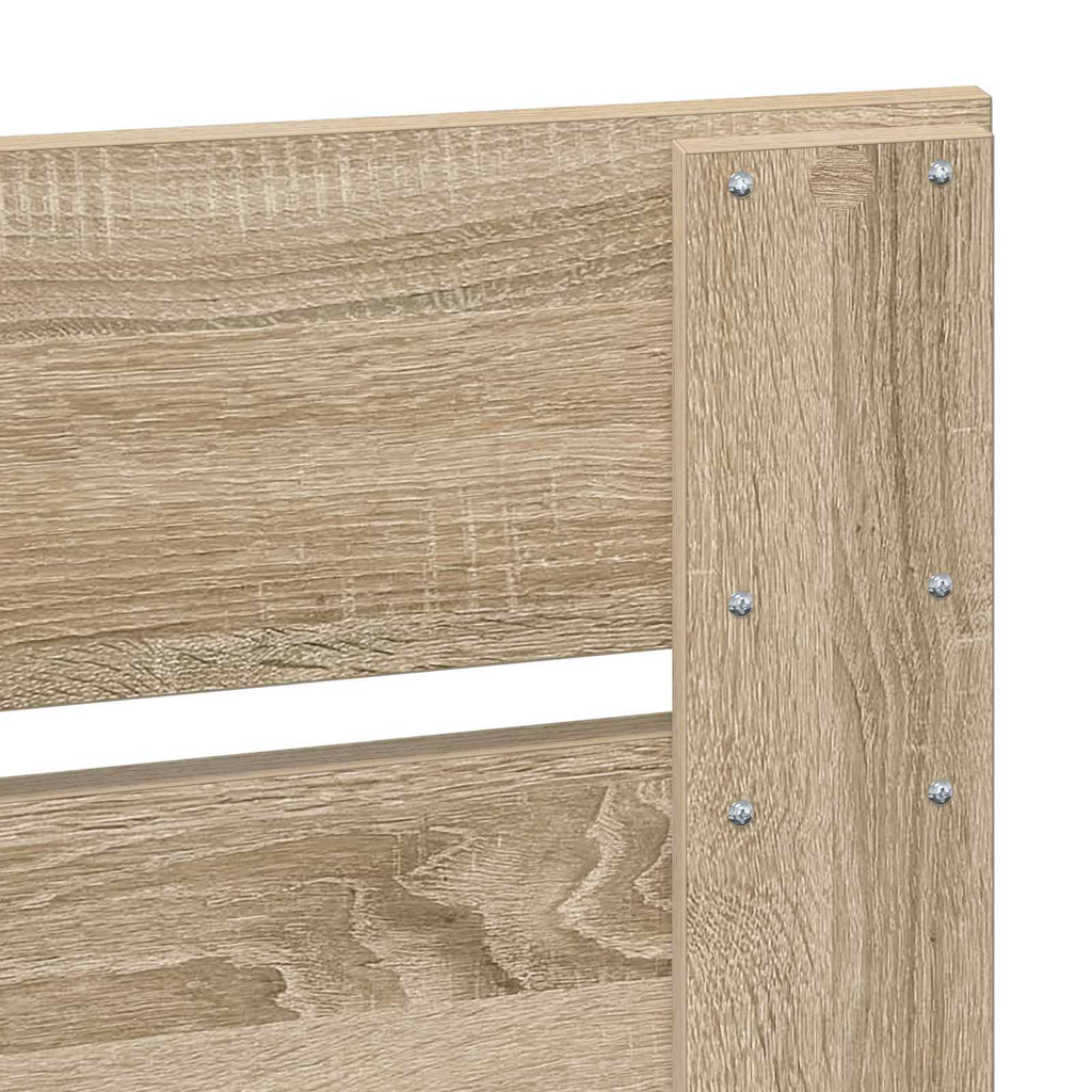 vidaXL Ramka łóżka z szufladą Sonoma dąb i srebro 75 x 190 cm