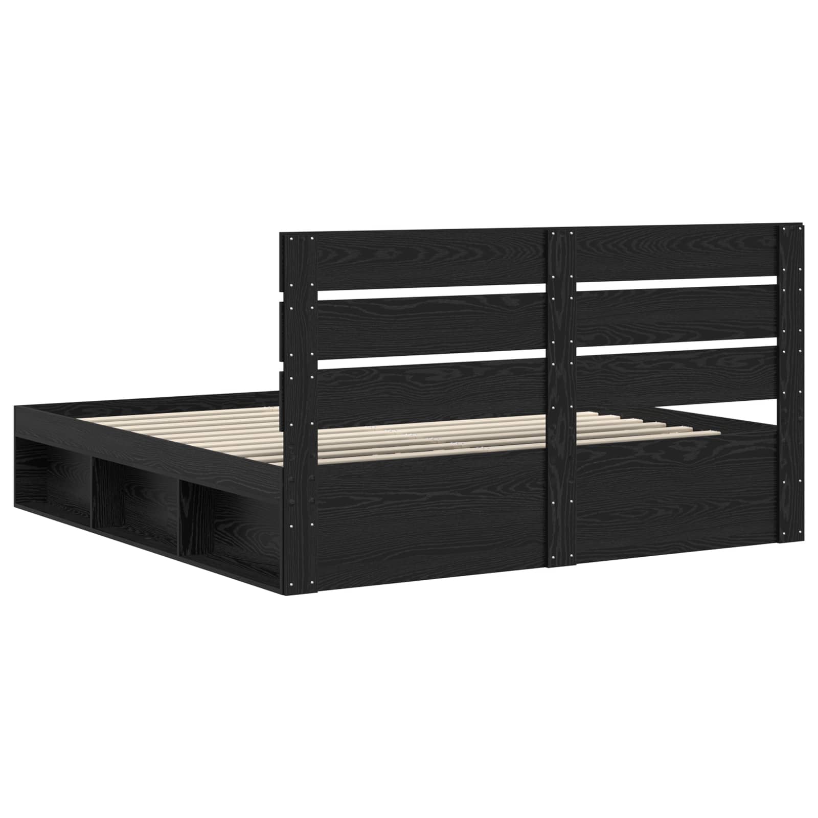 vidaXL Ramka łóżka Czarny 200 x 200 cm Lite drewno sosnowe