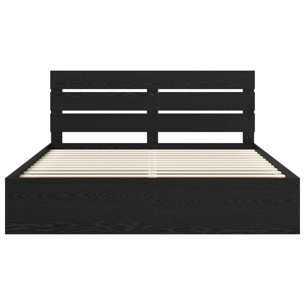 vidaXL Ramka łóżka Czarny 200 x 200 cm Lite drewno sosnowe