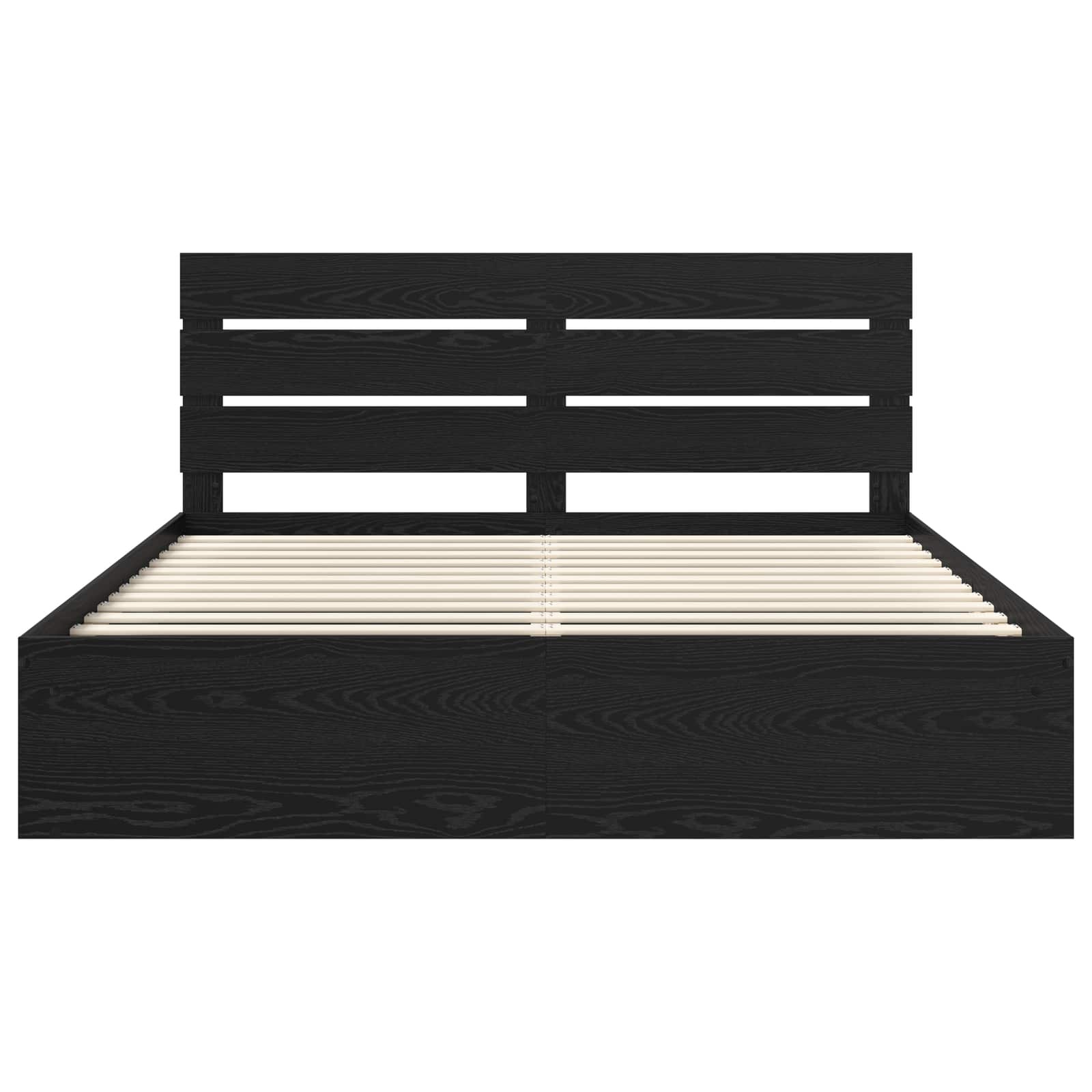 vidaXL Ramka łóżka Czarny 200 x 200 cm Lite drewno sosnowe