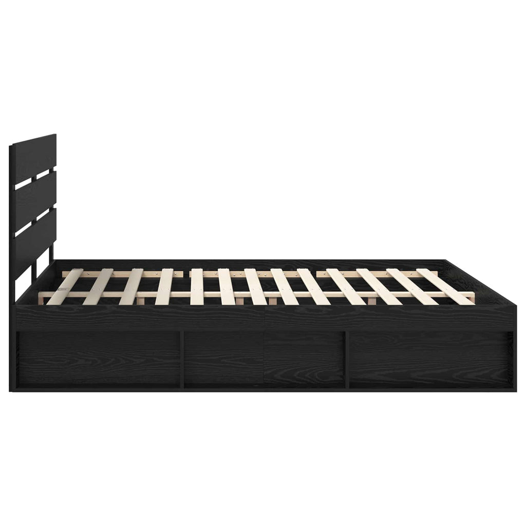 vidaXL Ramka łóżka Czarny 200 x 200 cm Lite drewno sosnowe