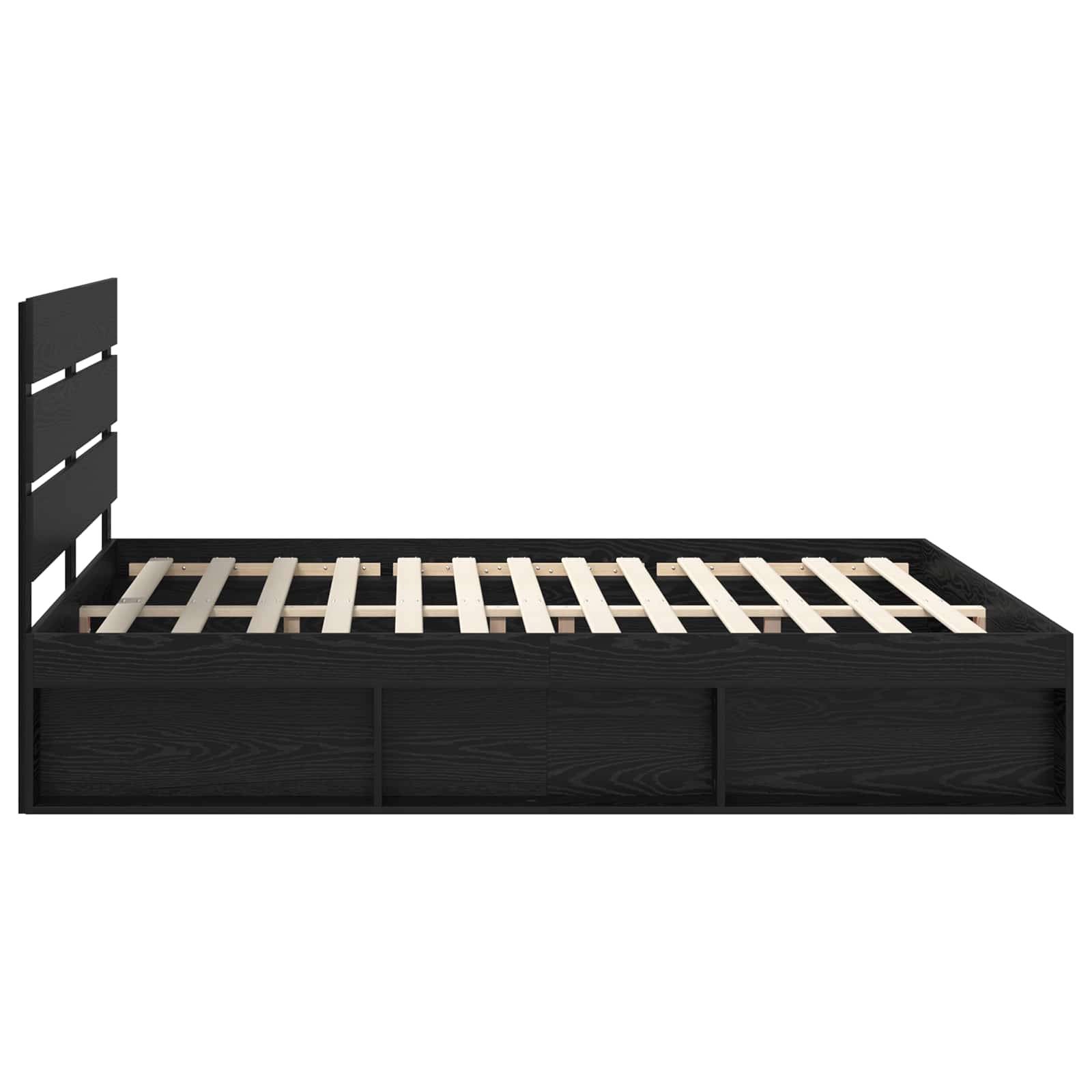 vidaXL Ramka łóżka Czarny 200 x 200 cm Lite drewno sosnowe