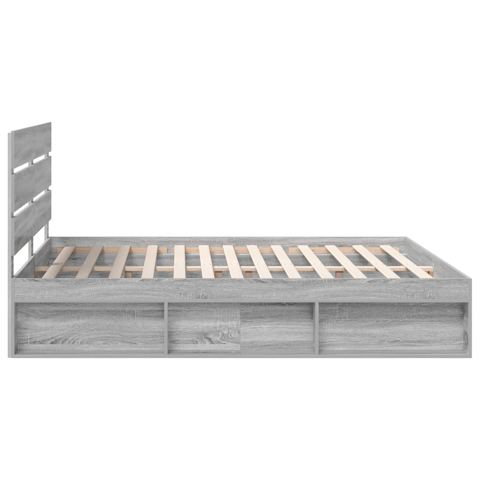vidaXL Ramka łóżka Szary Sonoma 200 x 200 cm Lite drewno sosnowe