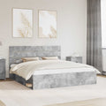 vidaXL Ramka łóżka Betonowy 180 x 200 cm Lite drewno sosnowe
