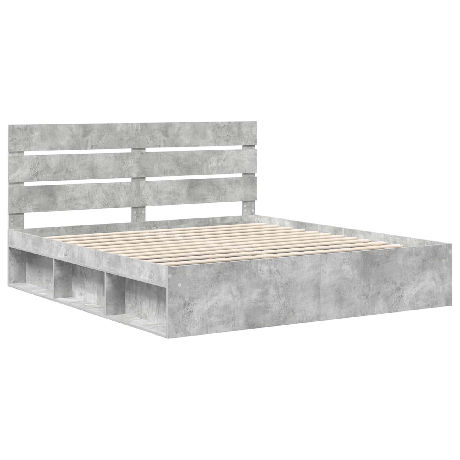 vidaXL Ramka łóżka Betonowy 180 x 200 cm Lite drewno sosnowe