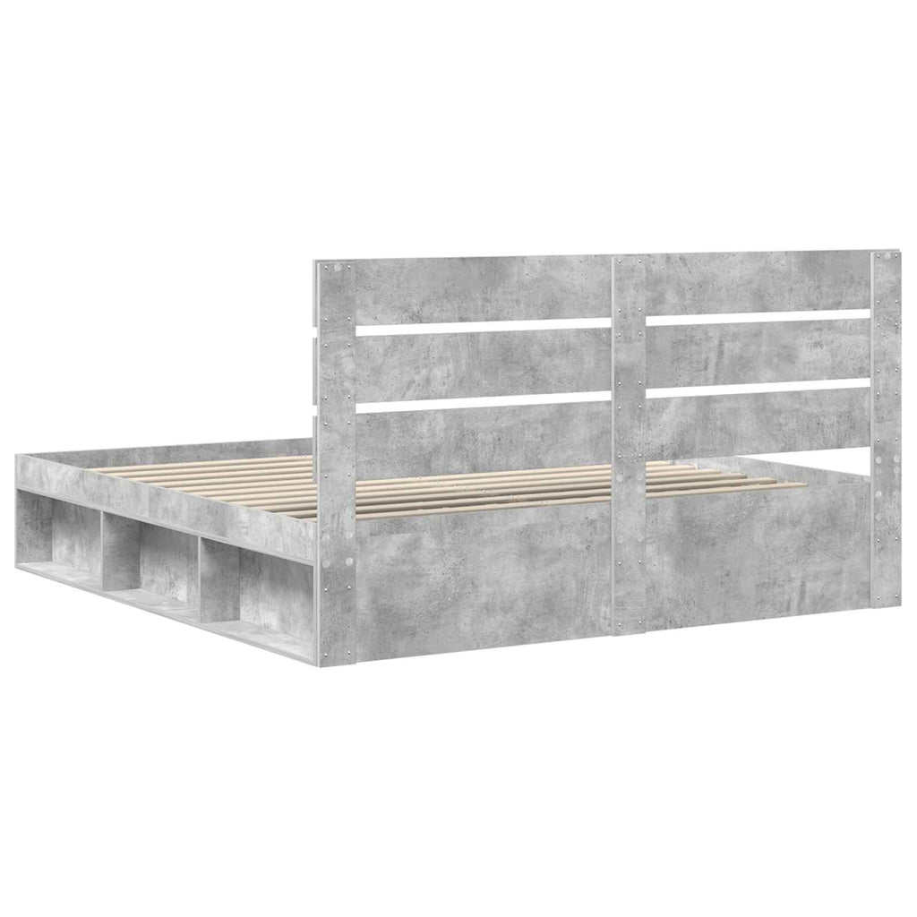 vidaXL Ramka łóżka Betonowy 180 x 200 cm Lite drewno sosnowe