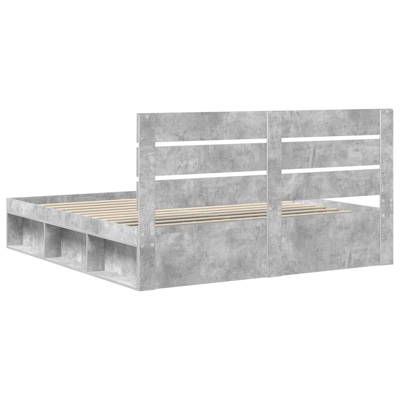 vidaXL Ramka łóżka Betonowy 180 x 200 cm Lite drewno sosnowe