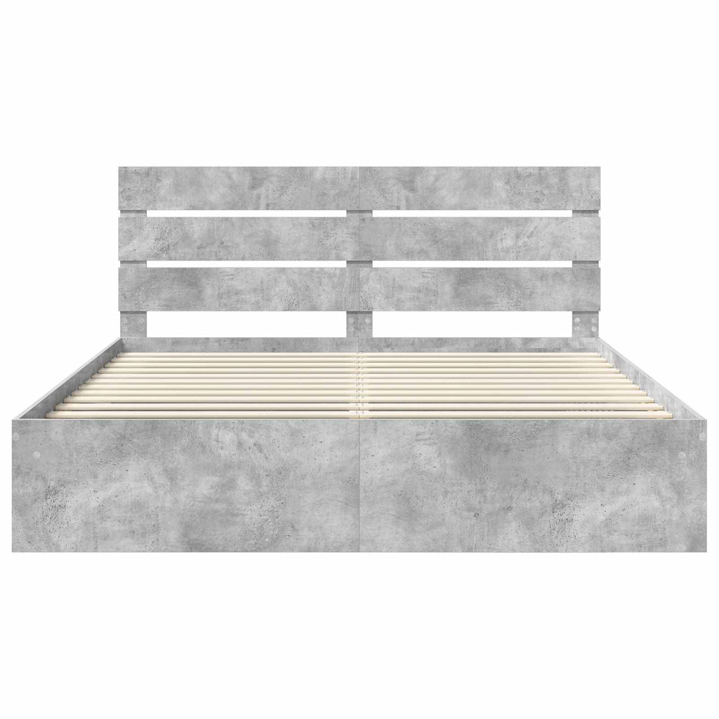 vidaXL Ramka łóżka Betonowy 180 x 200 cm Lite drewno sosnowe