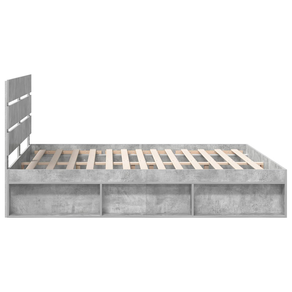 vidaXL Ramka łóżka Betonowy 180 x 200 cm Lite drewno sosnowe