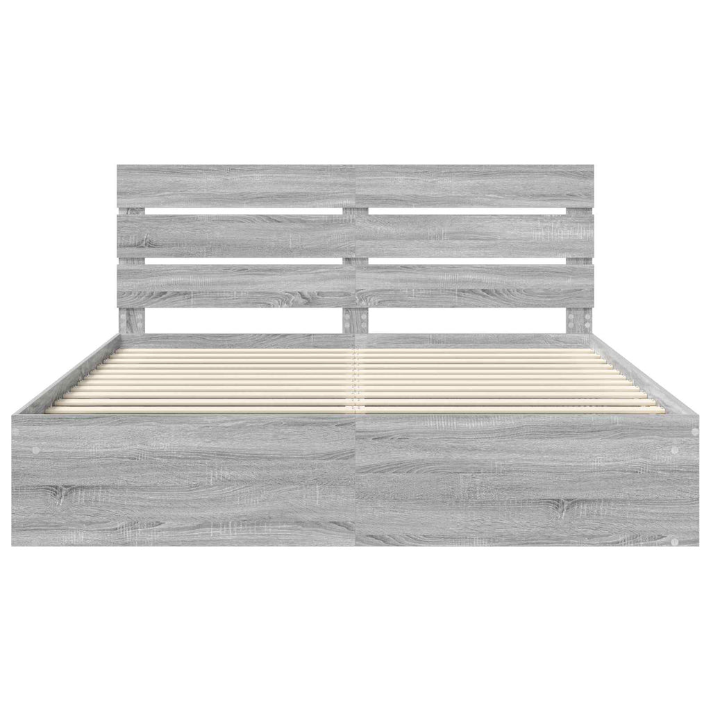 vidaXL Ramka łóżka Szary Sonoma 180 x 200 cm Lite drewno sosnowe