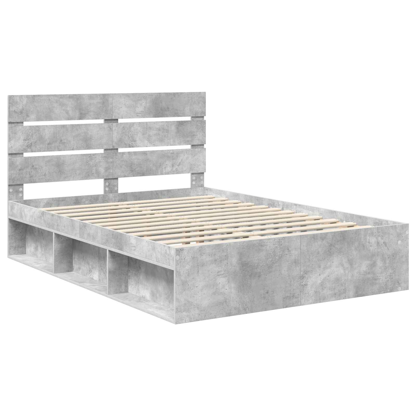 vidaXL Ramka łóżka Betonowy 160 x 200 cm Lite drewno sosnowe