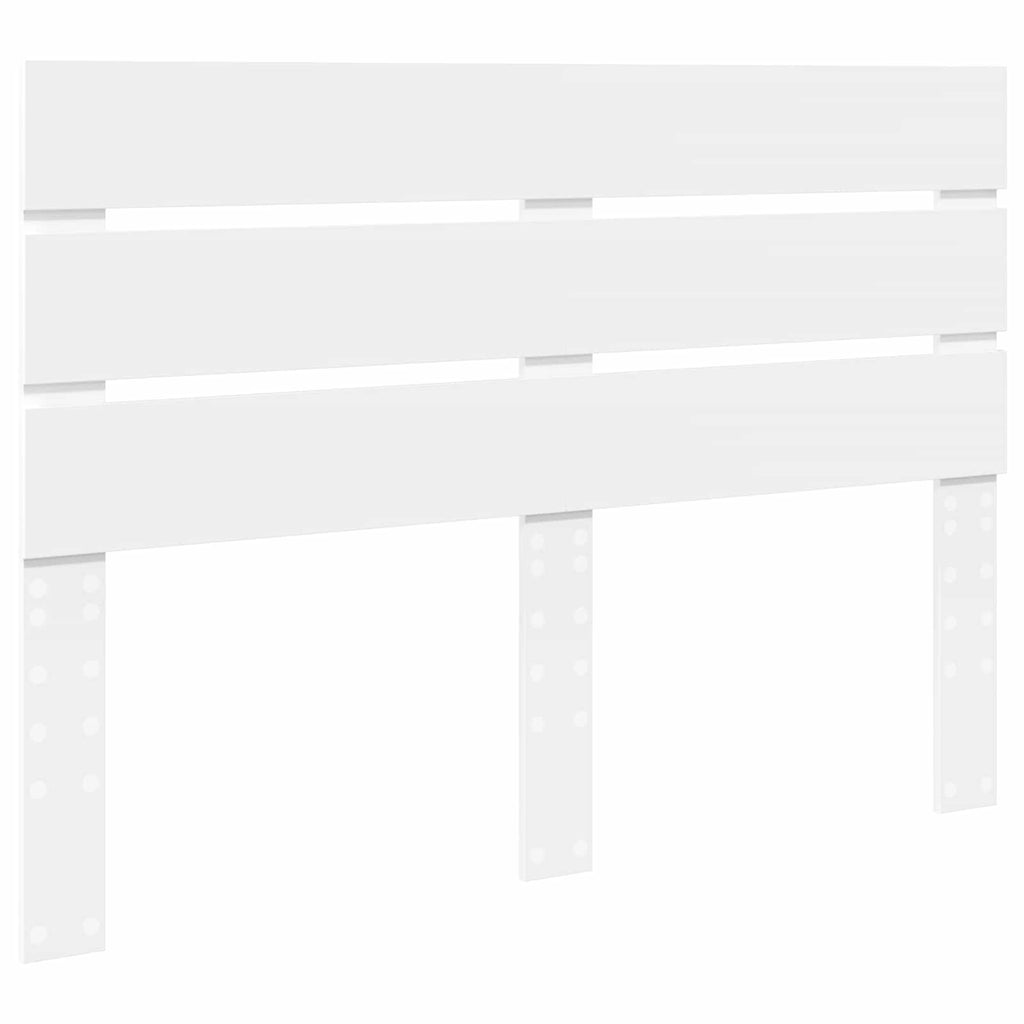 vidaXL Ramka łóżka Z zagłówkiem Biały 150 x 200 cm Lite drewno sosnowe