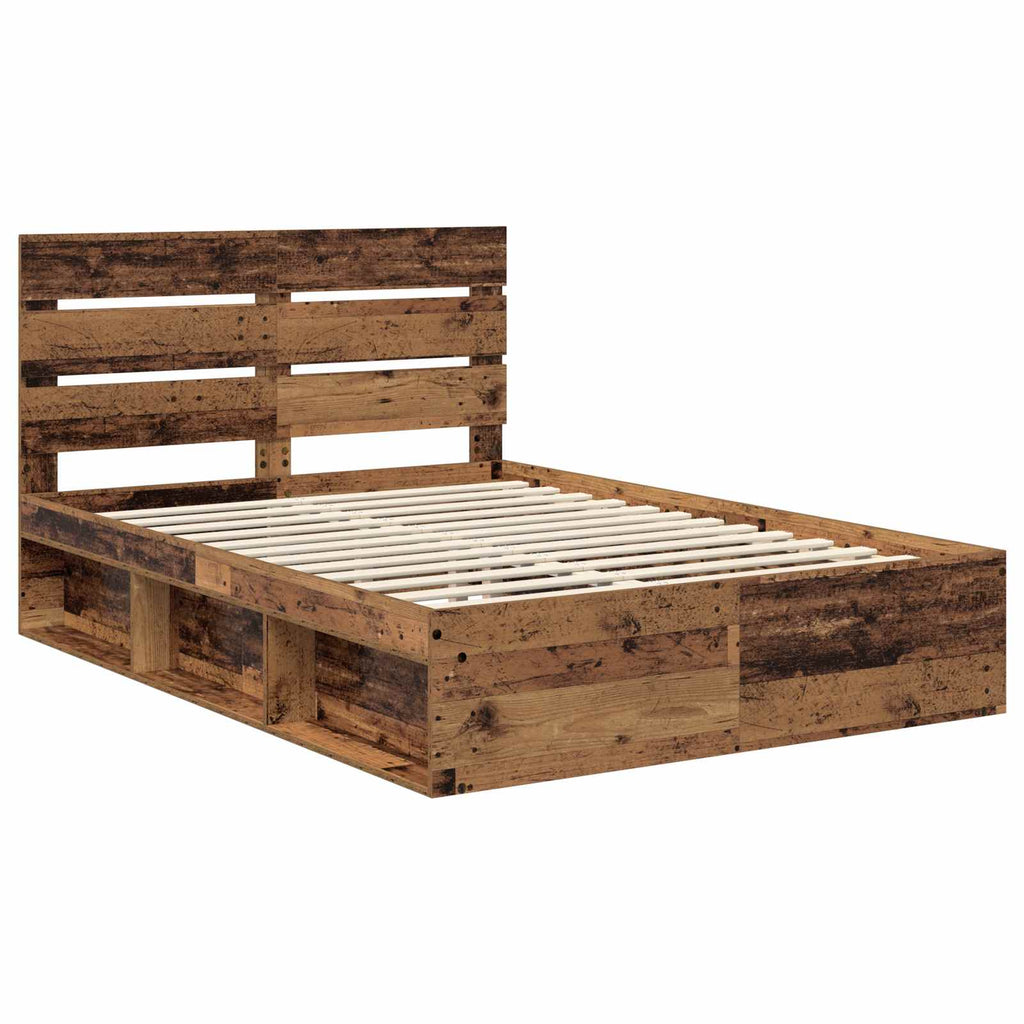 vidaXL Ramka łóżka Stare drewno 150 x 200 cm Lite drewno sosnowe