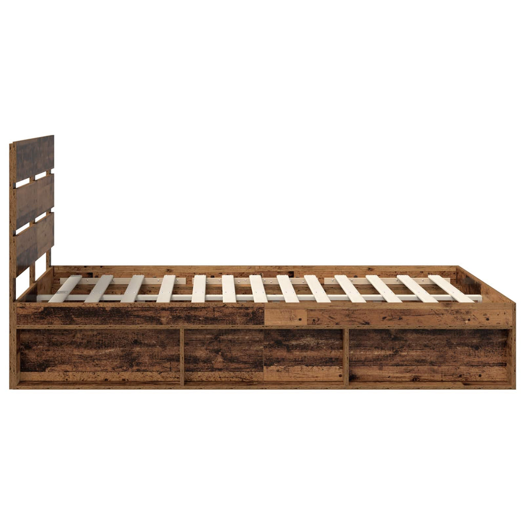 vidaXL Ramka łóżka Stare drewno 150 x 200 cm Lite drewno sosnowe
