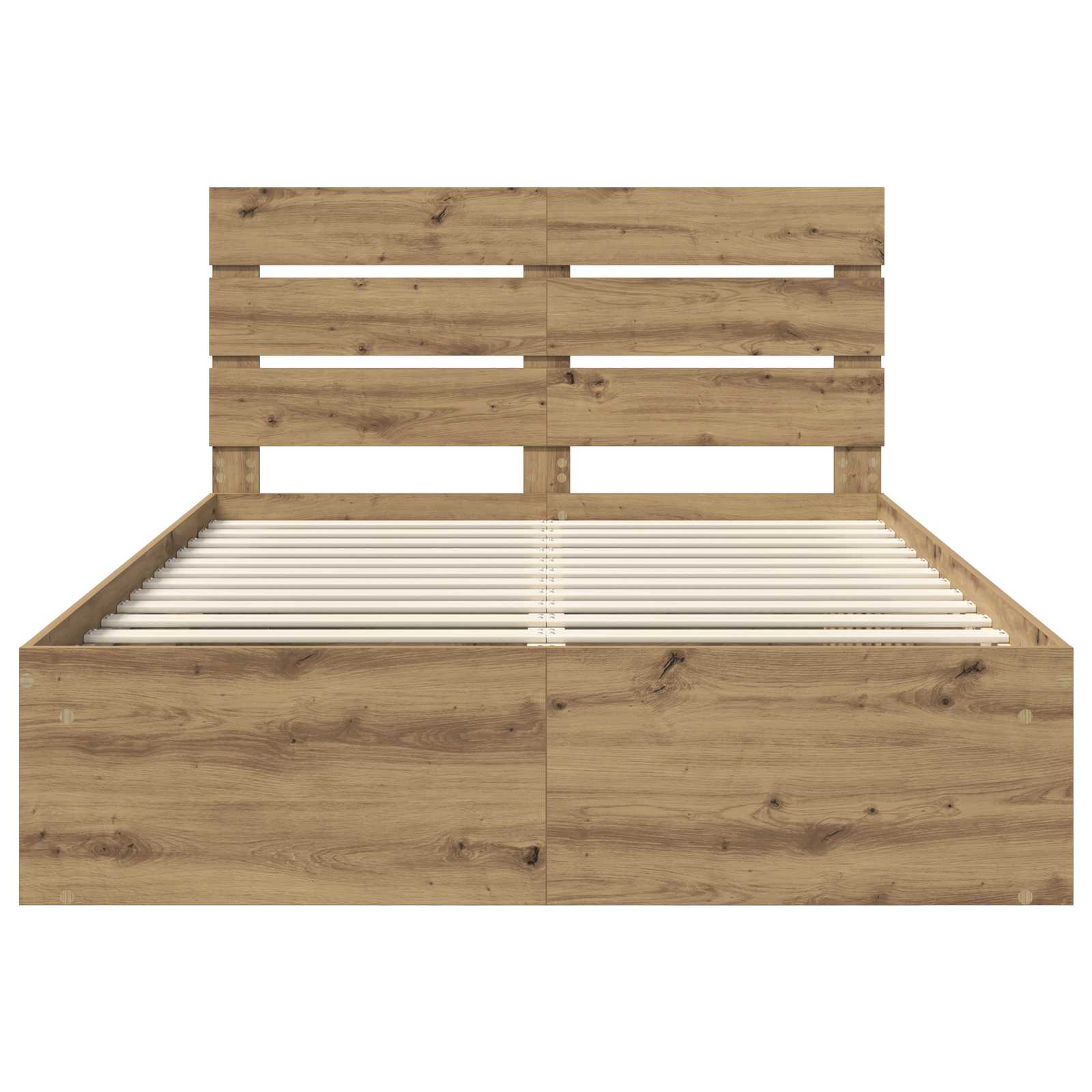 vidaXL Ramka łóżka Dąb rzemieślniczy 150 x 200 cm Lite drewno sosnowe