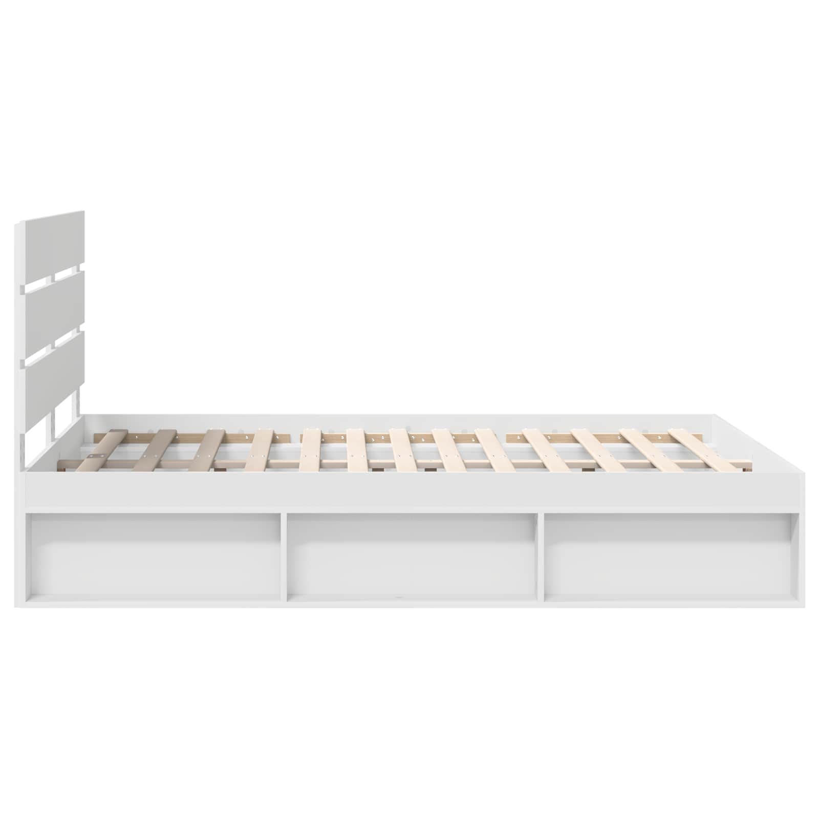 vidaXL Ramka łóżka Z zagłówkiem Biały 140 x 200 cm Lite drewno sosnowe