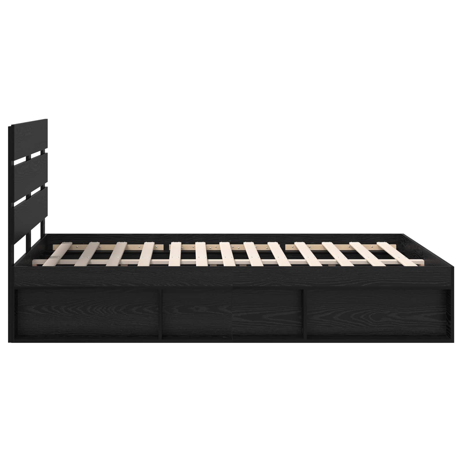 vidaXL Ramka łóżka Czarny 140 x 200 cm Lite drewno sosnowe