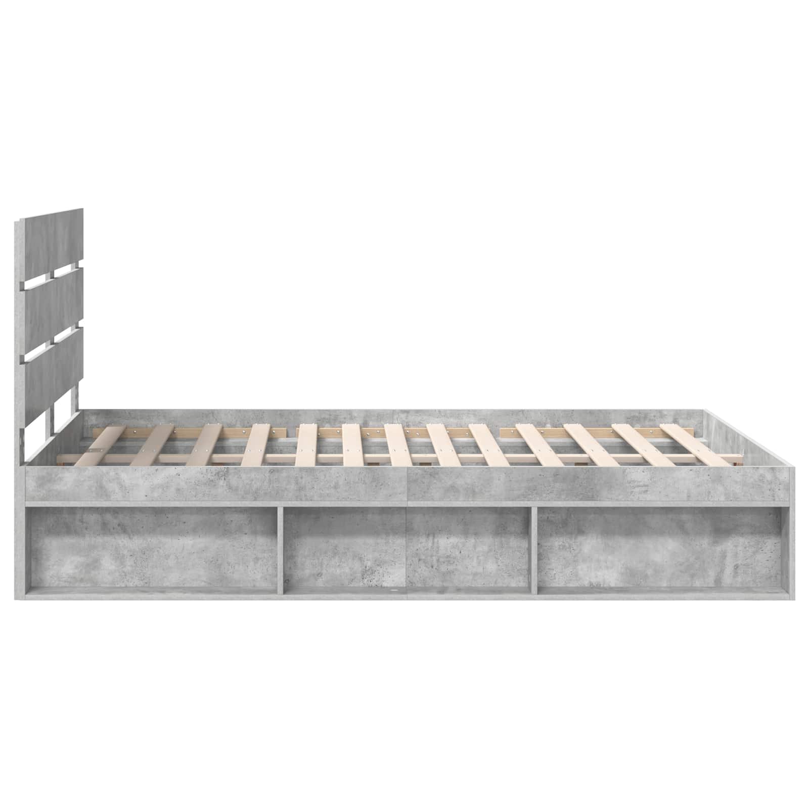 vidaXL Ramka łóżka Betonowy 140 x 200 cm Lite drewno sosnowe