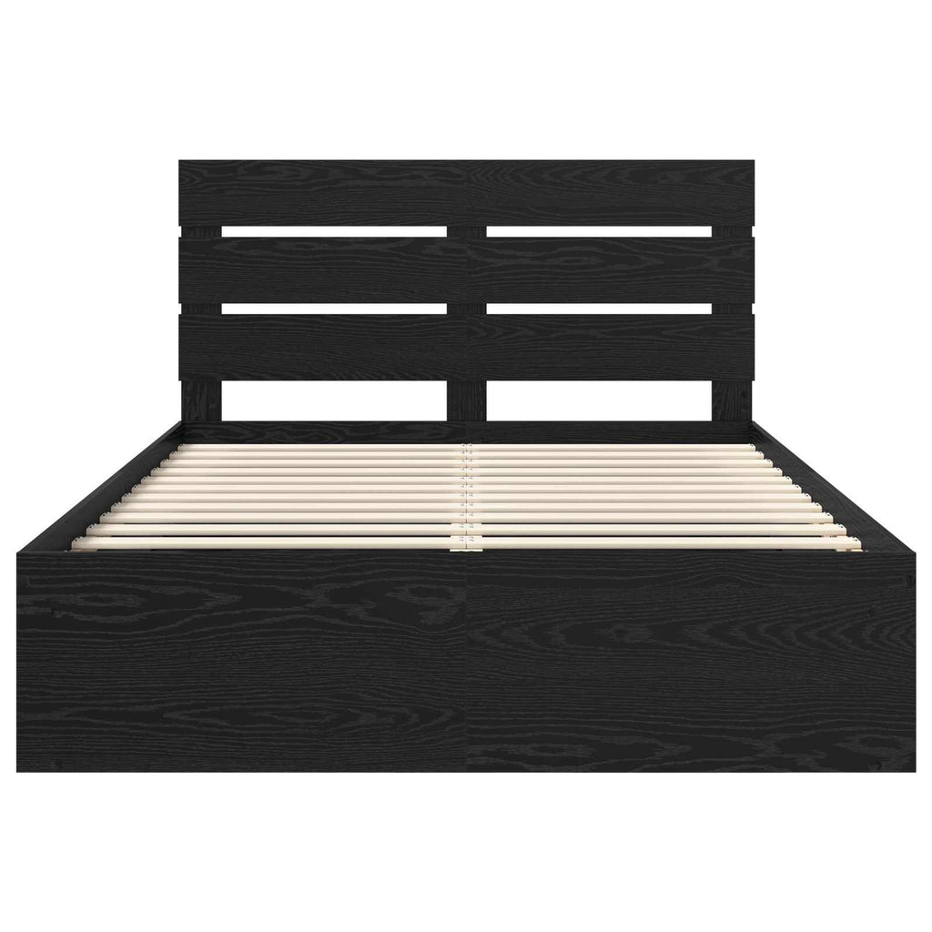 vidaXL Ramka łóżka Czarny 140 x 190 cm Lite drewno sosnowe