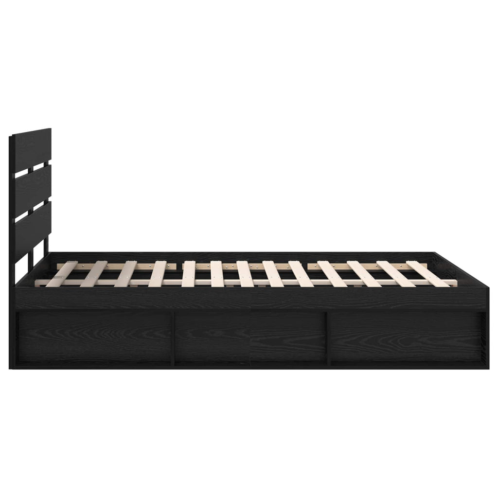 vidaXL Ramka łóżka Czarny 140 x 190 cm Lite drewno sosnowe