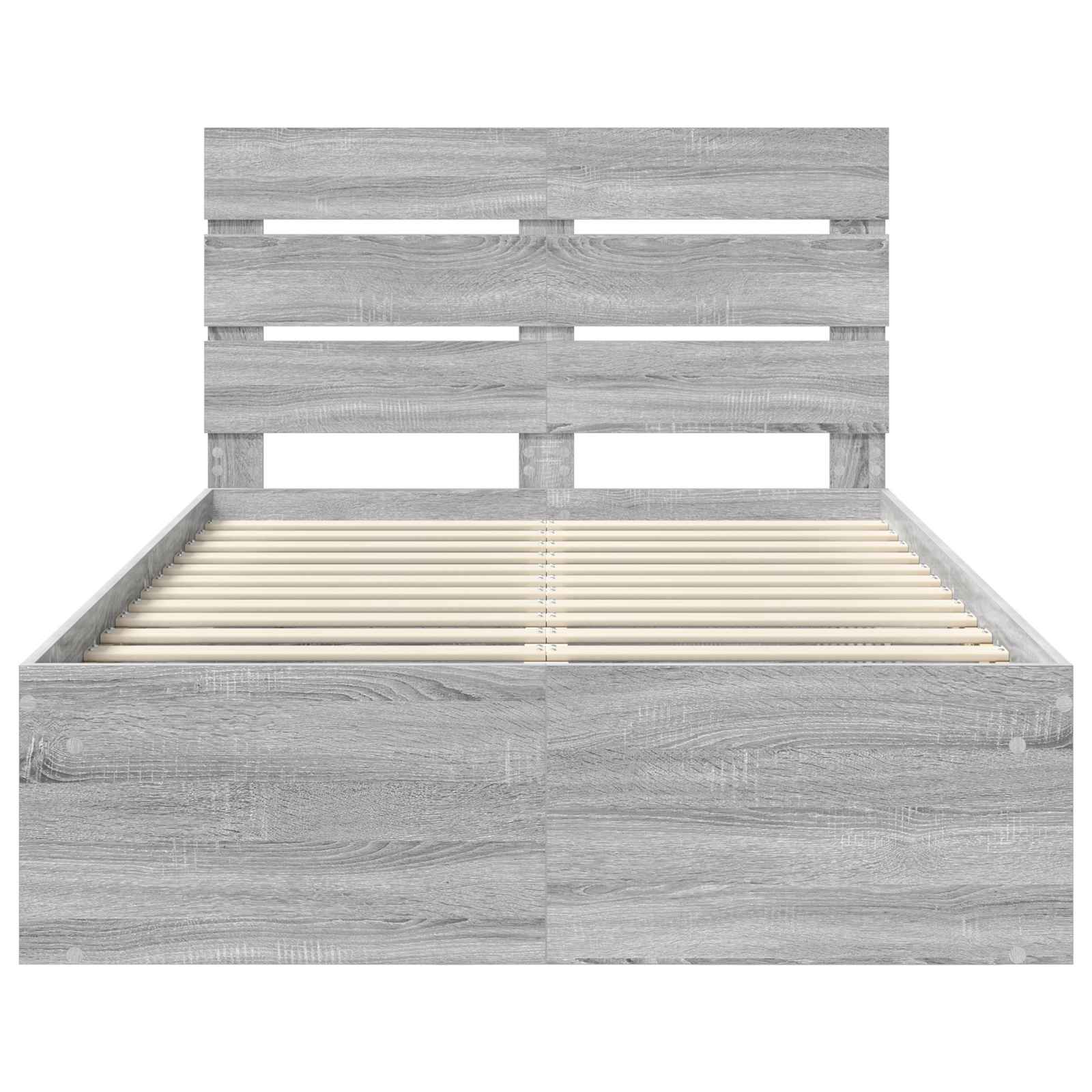 vidaXL Ramka łóżka Szary Sonoma 135 x 190 cm Lite drewno sosnowe