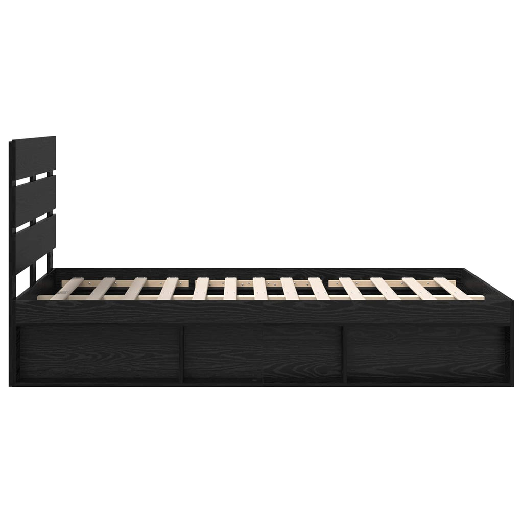 vidaXL Ramka łóżka Czarny 120 x 200 cm Lite drewno sosnowe